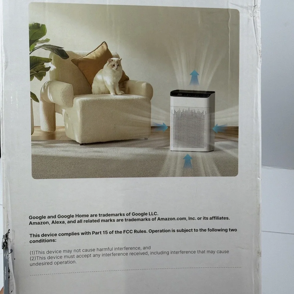 Meronte Air Purifier Large Room 1690 ft² HEPA PM2.5 WiFi Alexa Dual Intake NOB